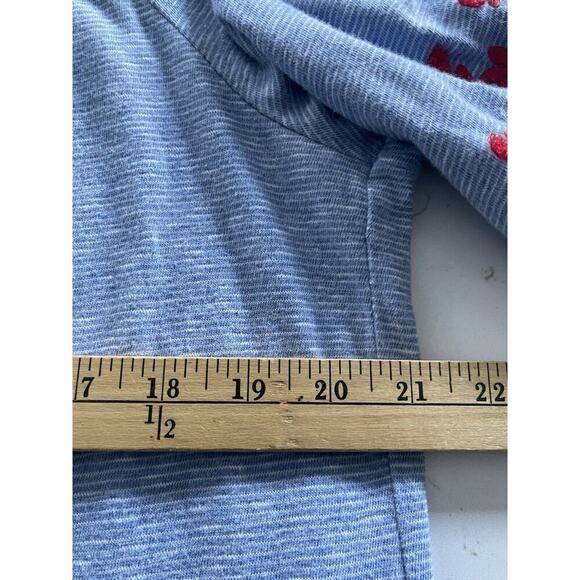 Talbots Off The Shoulder Embroidered Tunic Top Size Large Blue Red Peasant Boho - Picture 8 of 9